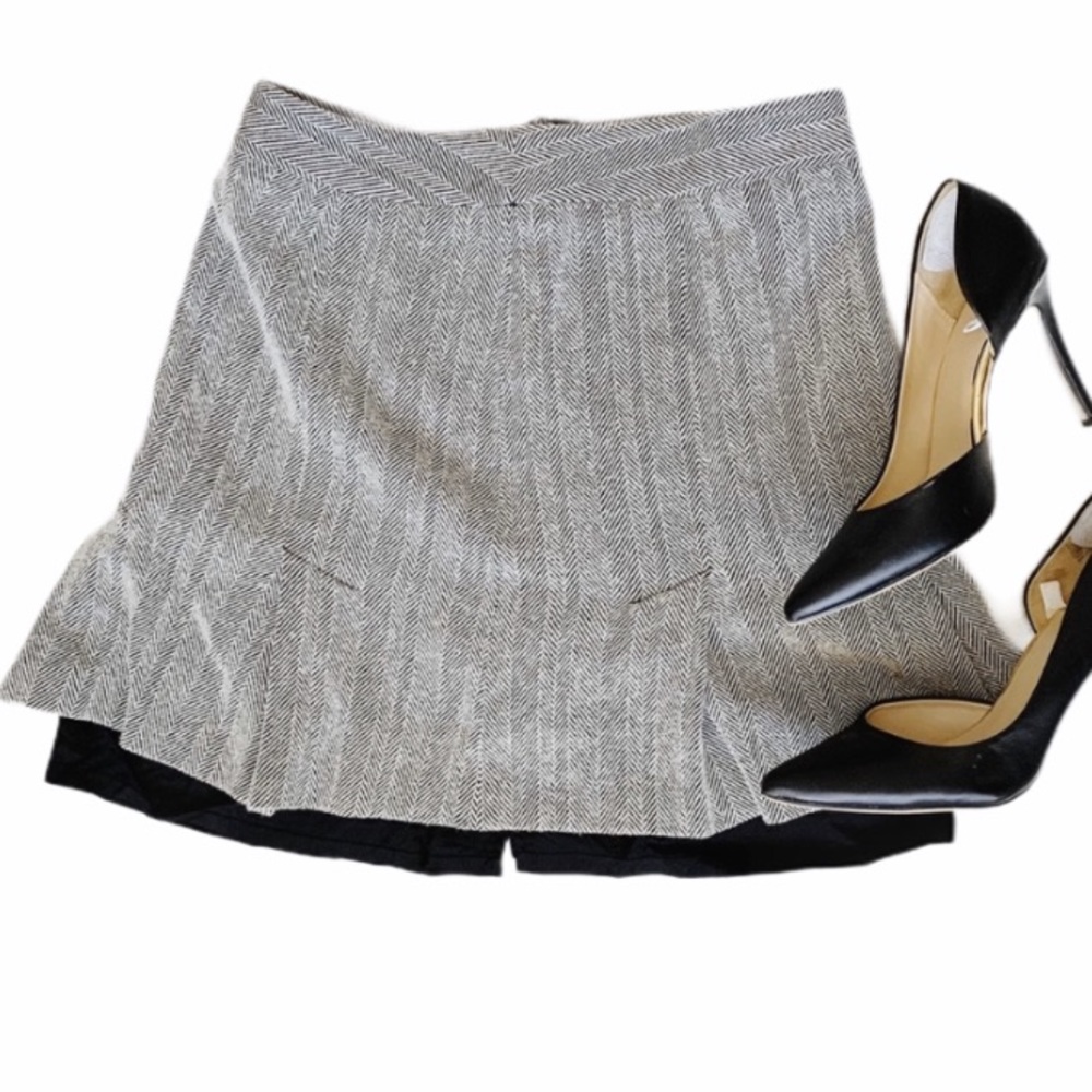 LOFT Pleated Gray Skirt